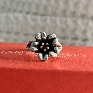 James Avery Silver and Gold Flower Ring